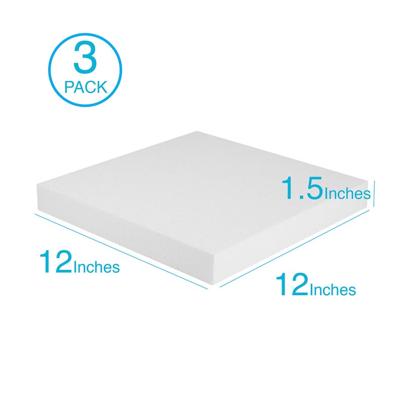 SilverlakeLLC Silverlake 12x12x1.5 Craft Foam for Styrofoam Block Projects (3-Pack) - Image 3